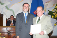 Prof. Carlos Miranda, Rector de la Universidad de Chile, Prof. Víctor Pérez